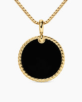 DY Elements® Disc Pendant in 18K Yellow Gold with Black Onyx Reversible to Mother of Pearl, 32mm